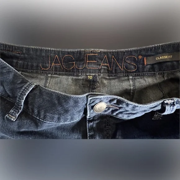 JAG Jeans Denim Bermuda Shorts -Size 10 -Dark Wash -Mid Rise -Little Stretch - Picture 6 of 8